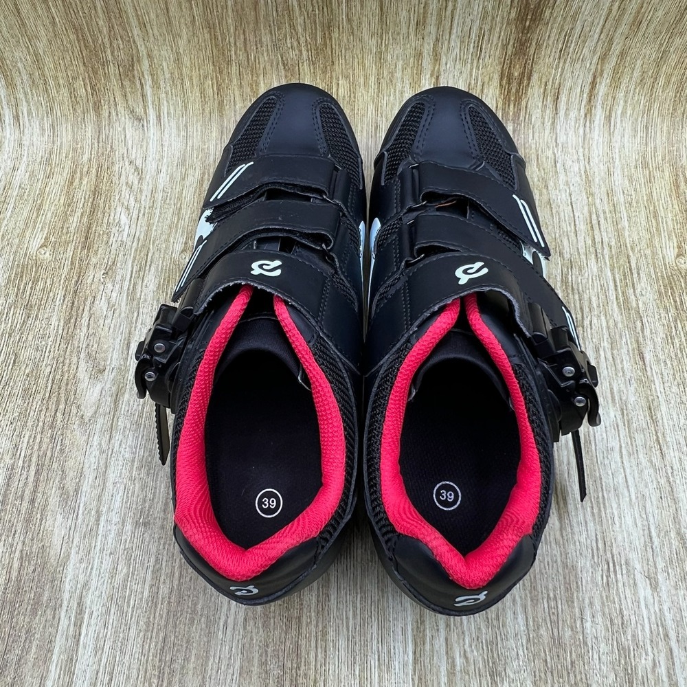 Peloton Indoor Cycling Shoes‎ Women's Size 8 EU 39 Black Red Spin Bike - Picture 6 of 9